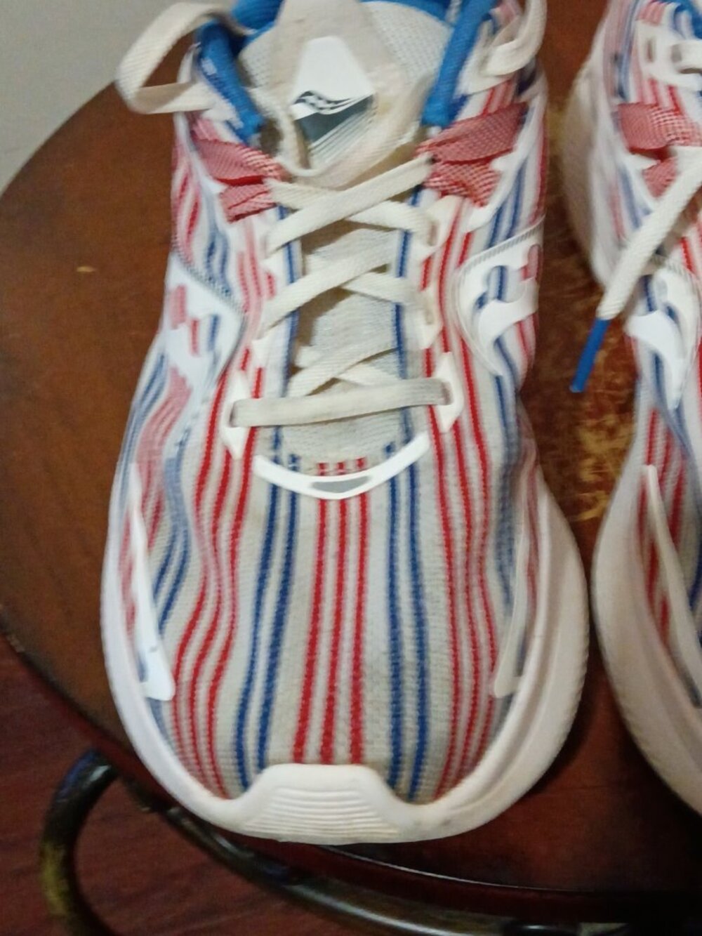 Saucony Ride 15 Shoes Womens Size 9 Red White Blue Stripes Running S10729-76 - Picture 7 of 13